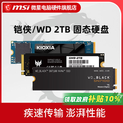 威刚/铠侠/WD西数SN7100/宏碁 2T电脑m.2固态硬盘SSD