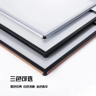 钢化玻璃超薄灯箱电梯海报LED发光招牌定做点餐抽画广告牌 挂墙式
