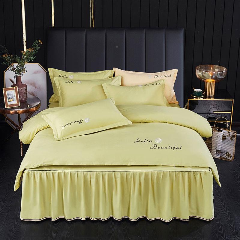 轻裙奢风用加厚四件套床款pxx10041被套床单纯亲肤棉双人床罩上品