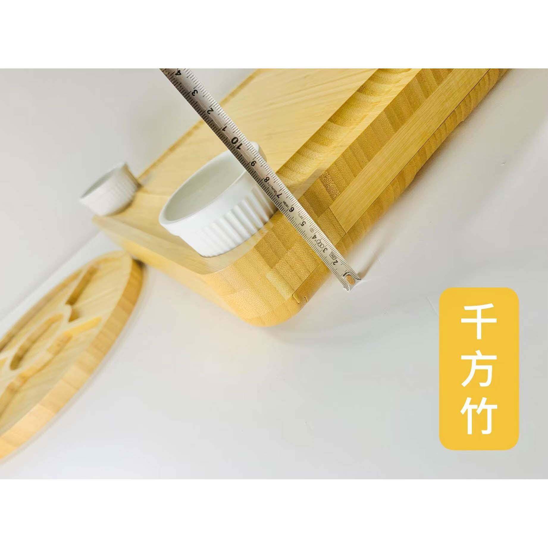 竹板砧板士菜菜板奶酪板带陶盘瓷碗餐具托套装亚芝马逊厂QF-1106