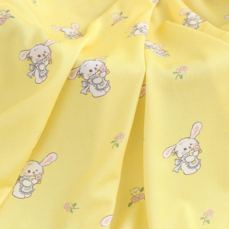 2花025工厂款人棉印莫代尔索罗娜新面料SoronOYNa短T恤家居袖服面