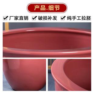 景德老镇陶缸MLQ瓷大缸古睡法养鱼锦鲤乌龟荷花莲缸粉色釉式 庭院