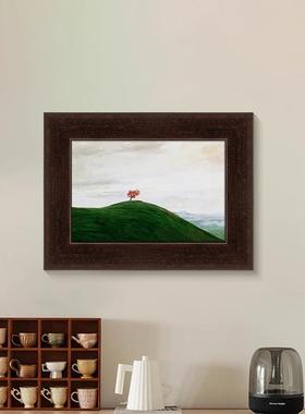 《孤A188vJ8S山丘》法式复古绿色厅风景客厅装饰画中古风小众艺树