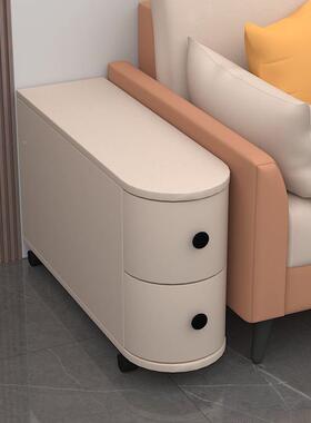 卧室实木床缝头柜小型轻纳奢简约家用超窄收床边柜80507可移柜动