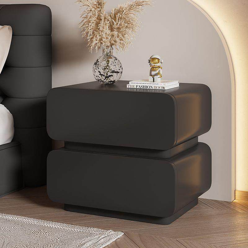 奶油现实木床头柜意式极简卧室风收纳简柜约代整装落地床边见描述