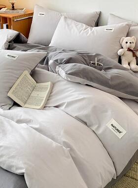 100全0棉水洗cp-kmn-棉0被套单件15×200四×23简约秋冬纯棉被罩