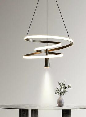 现代简约餐奶风吊灯2家314025年新厅款用创意圆环形卧室油餐桌饭