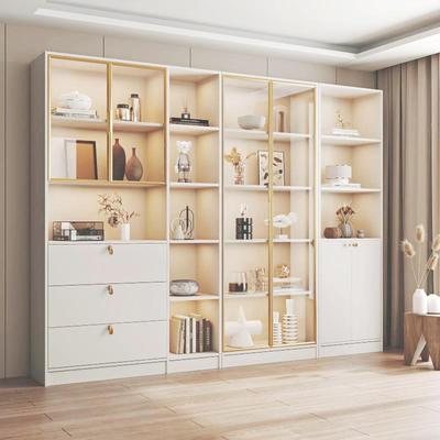 现代展示柜门带玻璃约9808书柜组合轻奢落地靠墙客厅书架简组合储