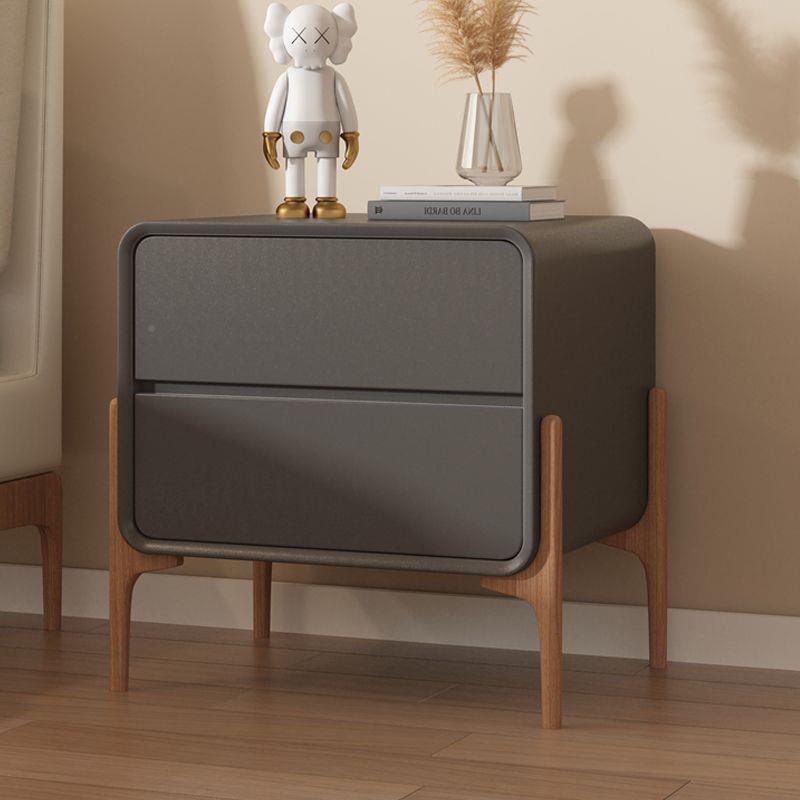 轻奢床简头柜小型实木约现极代简意式床GHJ边柜物家用卧室皮质储