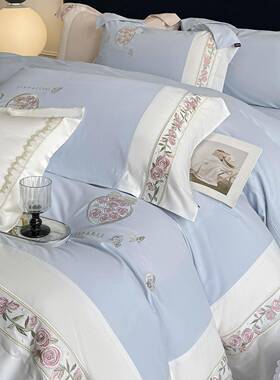 ASPE长绒棉加厚磨毛全棉纯棉保暖高端重类刺绣全工工床艺轻奢上用