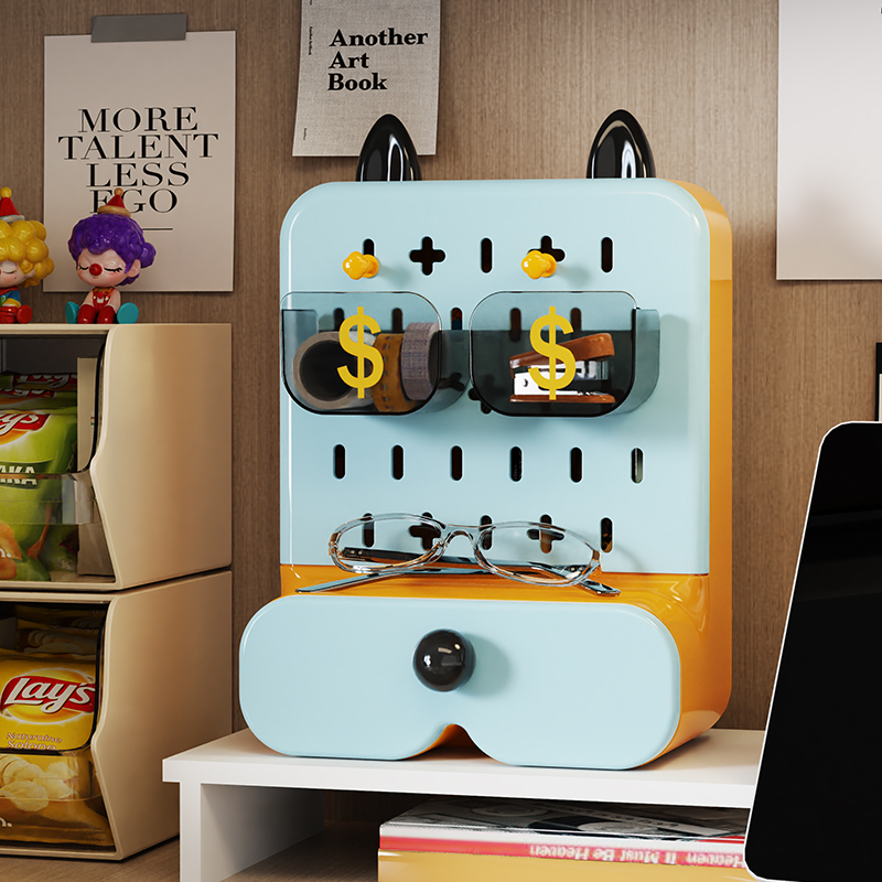 书桌收纳置物架多格分类桌面学生文具小杂物整理架办公桌收纳盒子