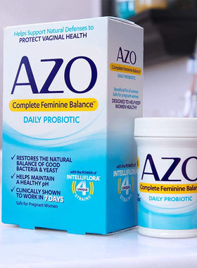 黄色+蓝色美国进口AZO女性益生菌私护健康全面平衡益生菌