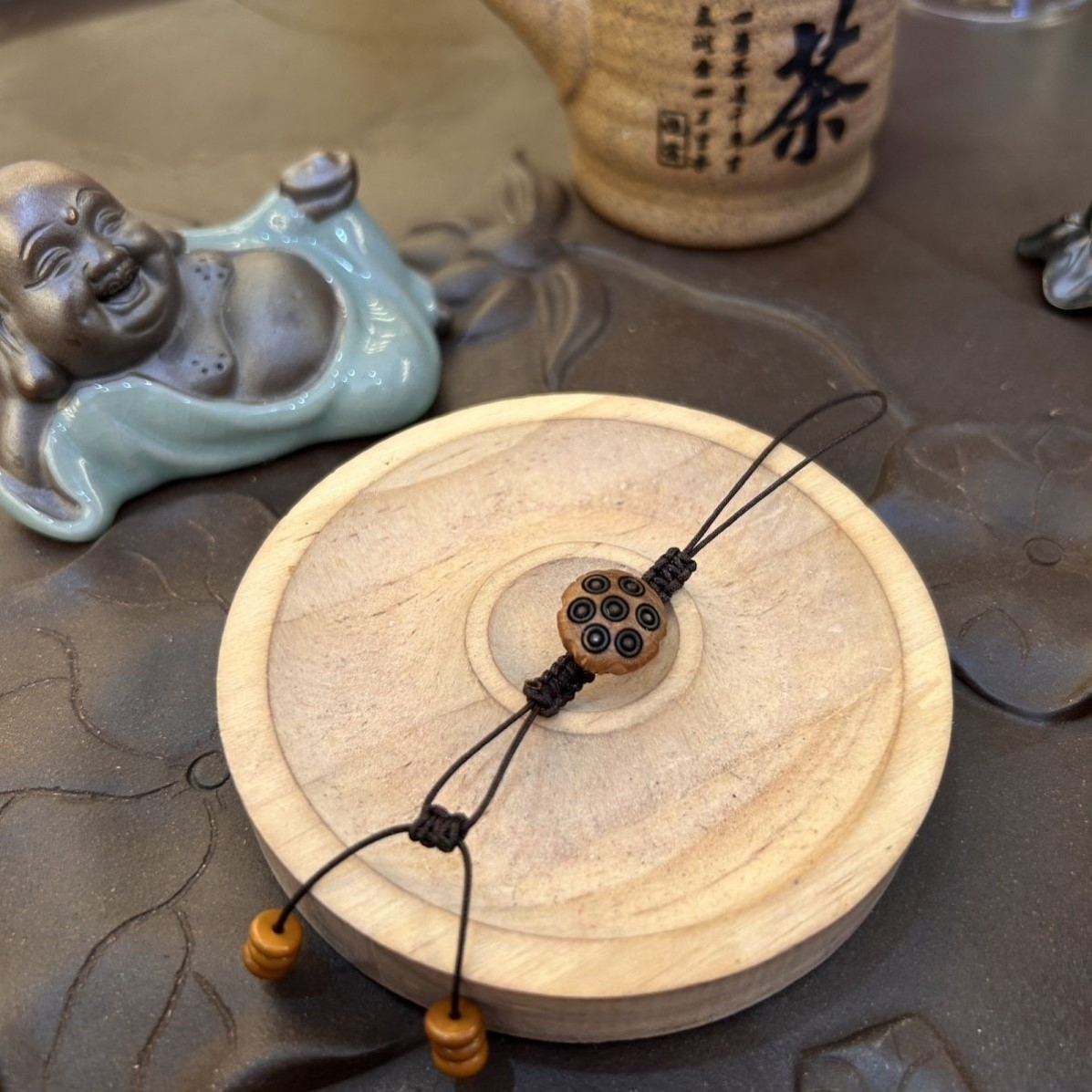 木制茶壶配件绑绳手工编织设计创意文创挂件零配新品