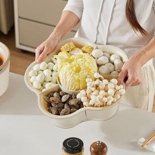 火锅拼盘沥水篮分格家用可旋转塑料水果盘双层洗菜篮蔬菜 直销新款