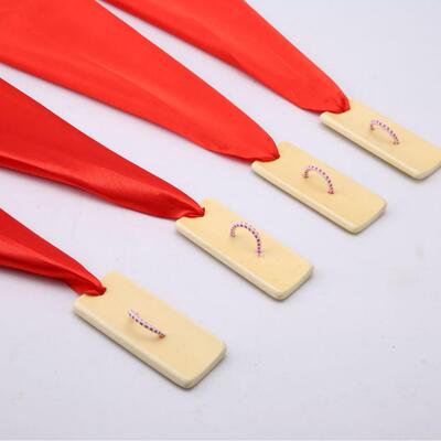 直销新款专业成人儿童广场舞红绸快板 小学做操打节拍三句半道具