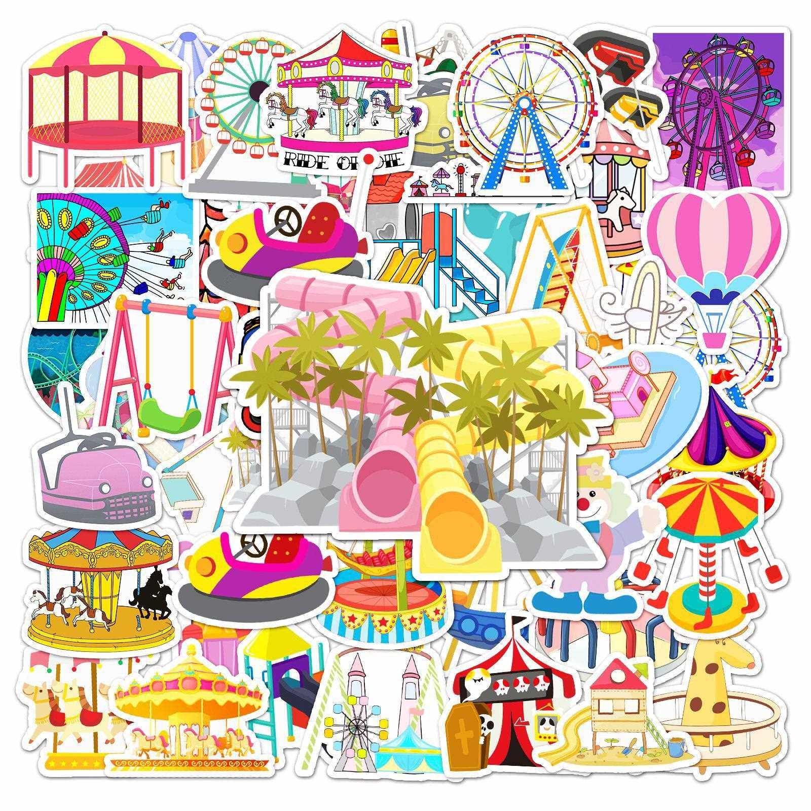 直销新款50张游乐场创意卡通贴纸滑板车笔记本电脑汽车摩托车装饰
