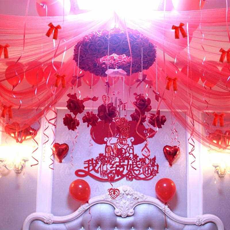直销新款婚庆婚礼用品花球浪漫结婚装饰拉花套餐创意婚房布置卧室