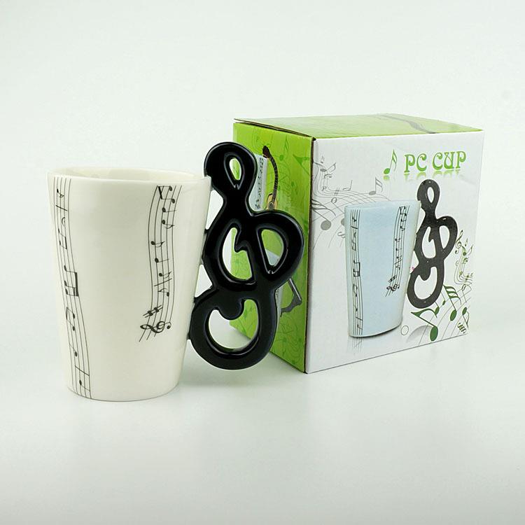 新款直销新款音乐音符杯子创意水 陶瓷杯子马克杯LOGO外贸出口水