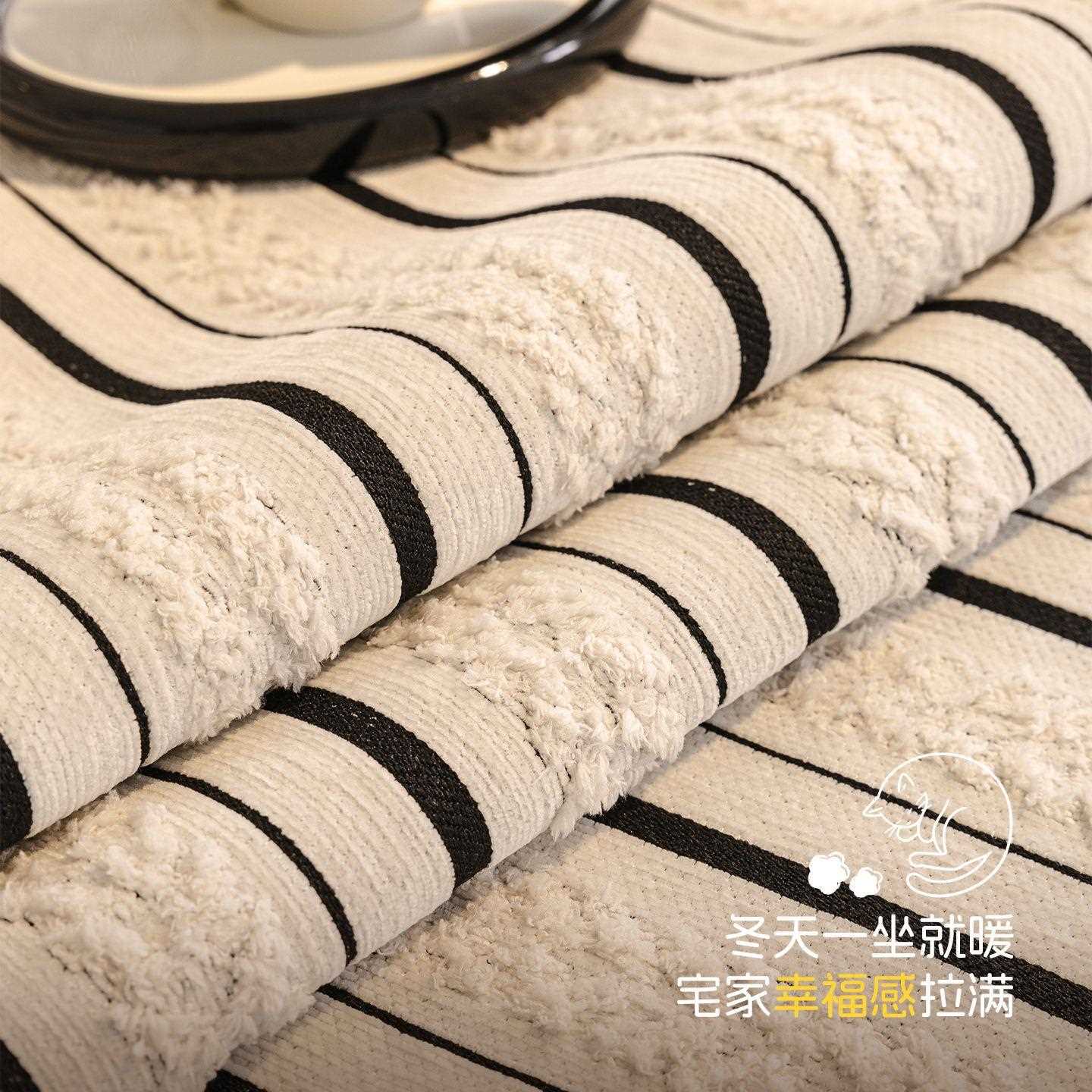 新款直销北欧风加厚不规则半边绒沙发垫2026新款秋冬款防滑坐垫子