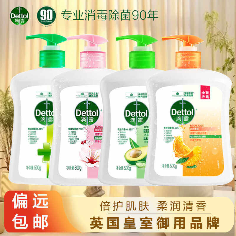 Dettol/滴露抑菌杀菌消毒99.9%洗手液家用儿童滋润弱酸性倍护保湿