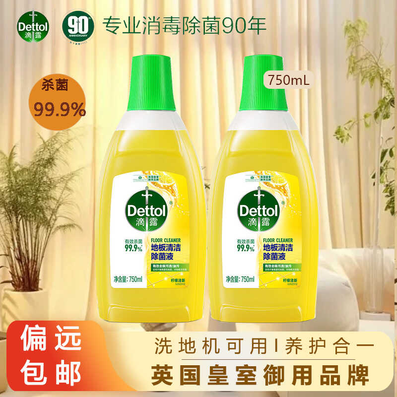 滴露地板清洁剂750mL/瓶瓷砖木地板洗地机拖地专用清洁液去污除菌