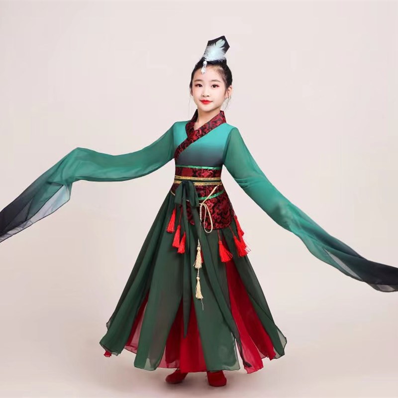 水袖舞蹈服惊鸿舞孙科古装仙女汉服中国风民族舞蹈古典舞演出服装