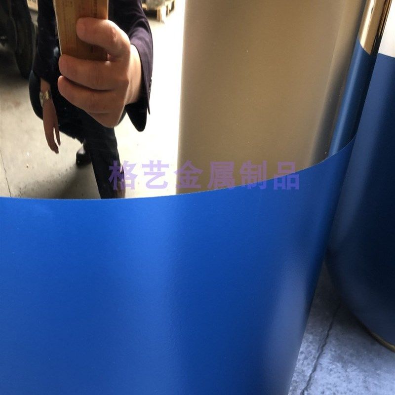 不锈钢花瓶 彩色花器落地花盆 双色花钵 金属花箱商业中心配饰