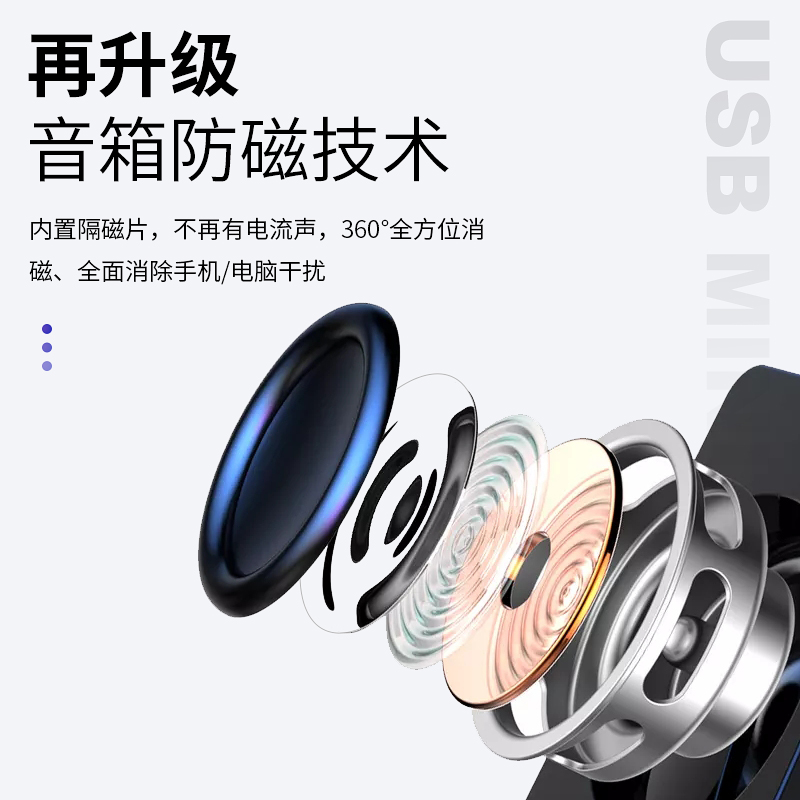 电脑喇叭USB小音箱迷你便携台式电脑多媒体有线音响内置声卡喇叭