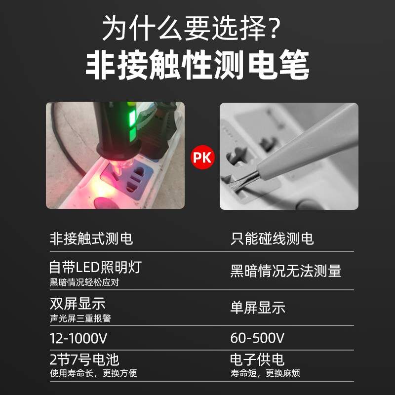 电工专用测断线感应非接触式试电笔检测器多功能查断点测电笔家用