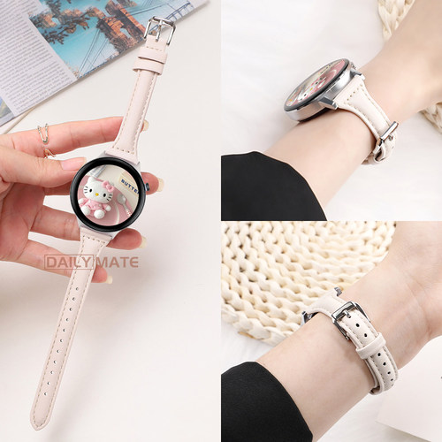 适用于荣耀手表fit表带真皮小蛮腰腕带智能运动新款Watch Fit细款皮质时尚表链honor替换带透气男女ins风小众