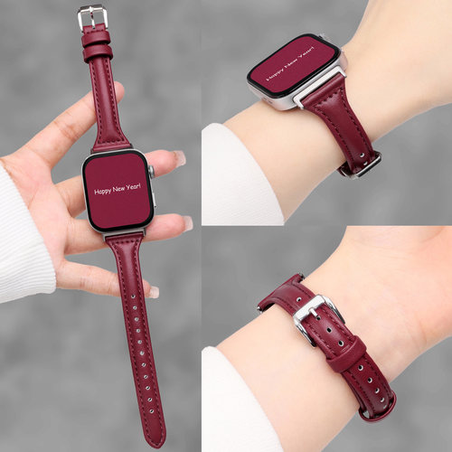 适用于华为fit4/3/2手表表带复古真皮小蛮腰女士腕带WatchFit4Pro新年高级感ins细表链fit1时尚New小众SE皮质