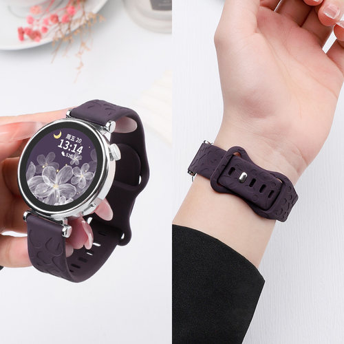 适用于华为GT6手表表带gt5/gt4新款猫爪纹硅胶腕带GT3pro透气GT2e可爱个性女watch4pro运动gt5pro配件替换带