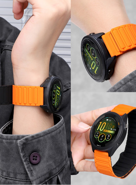 适用于Garmin佳明手表255/256表带硅胶磁吸245腕带645/168/158柔软透气Venu2工字新款sq2替换带Move/Active潮