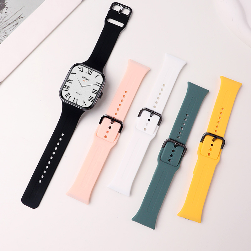 适用于红米手表6/5/4表带硅胶简约透气REDMI Watch6运动腕带高级感时尚百搭表链四五六代通勤商务创意4/5配件