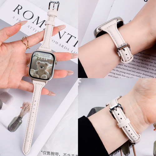 适用于华为fit5手表fit4表带皮质小蛮腰watchfit3复古细款女款腕带4Pro高级真皮2运动1智能new时尚透气替换带