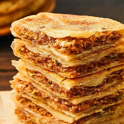 安格斯牛肉馅饼皮薄馅大儿童早餐酥脆原味营养400g/袋BD