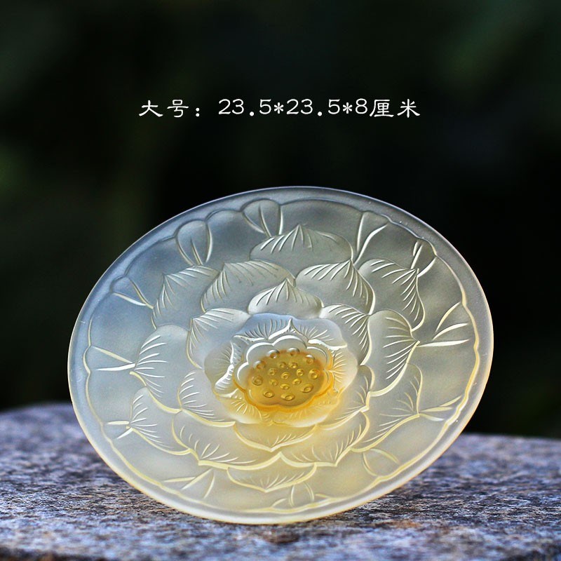 热销果盘琉璃佛具用品摆件礼品居家客厅佛堂礼佛寺庙佛前供奉供盘