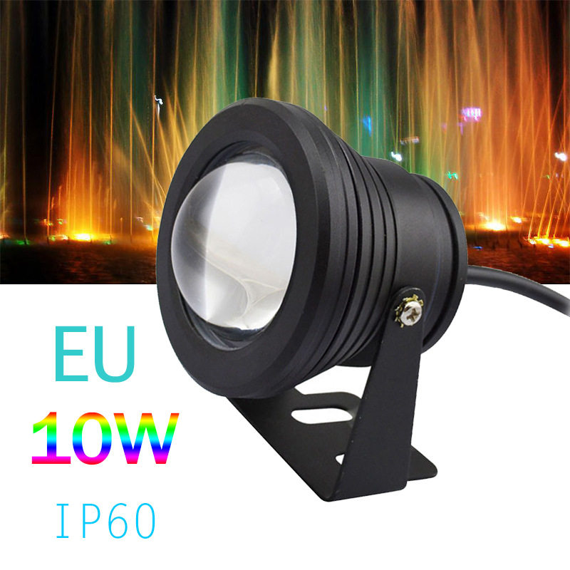 2个七彩遥控水底灯越野车日行灯10W 12V RGB LED水下喷泉游泳池灯