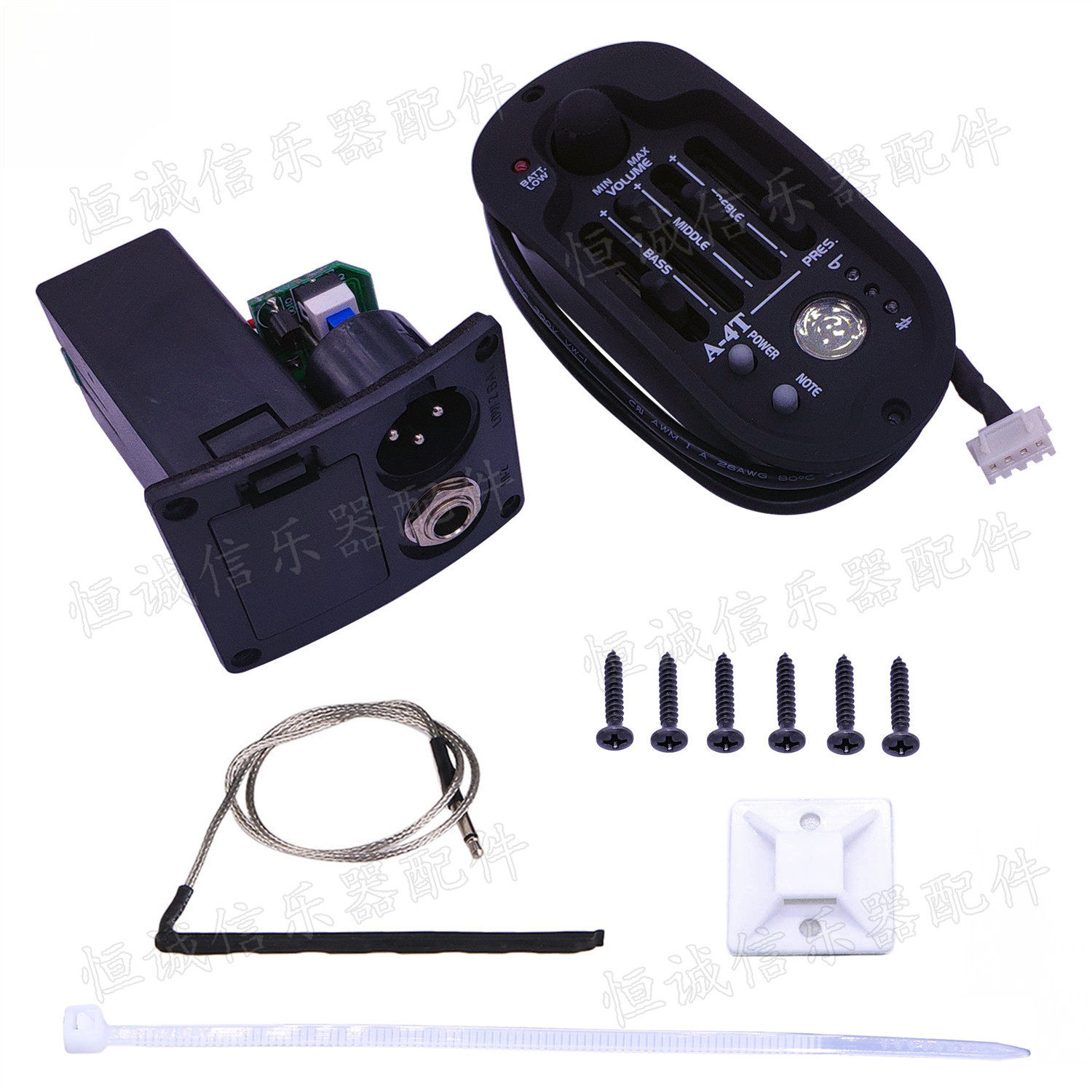 木吉他拾音器A-4T民谣古典木吉他电箱拾音器EQ四段压感带调音批发