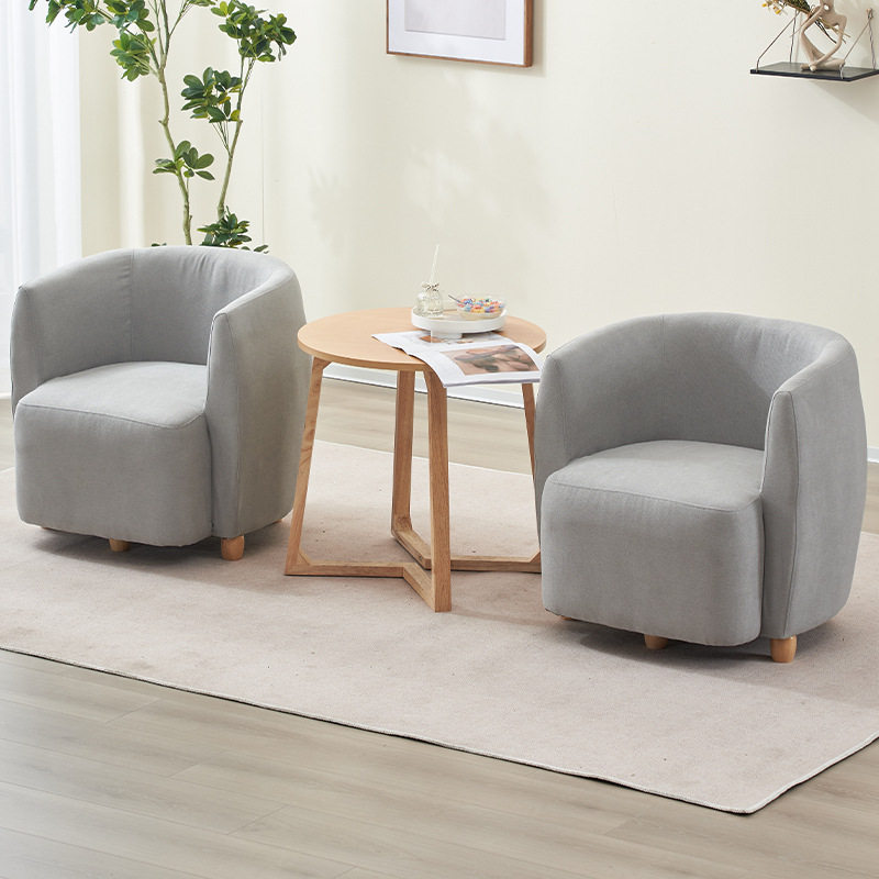 单人 休闲沙发椅 客厅实木椅子酒店客房民宿会客洽谈接待桌椅组合