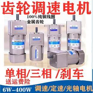 无极调速电机低速搅拌机60W90W120W250W400W单相220V小型减速电机