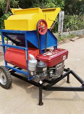 柴油机版本移动400型花生摘果机干湿O两用家用小型自动装袋