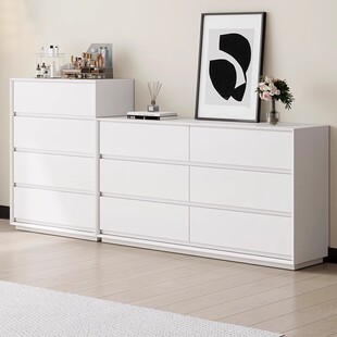 卧室极简五六八斗柜组合梳妆台一体北欧简约白色收纳储物抽屉斗柜
