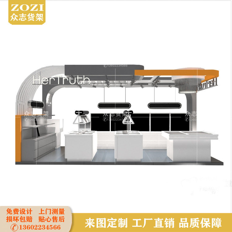 饰品店中岛柜精品首饰双面展示架商场多经珠宝展示台异形框架设计