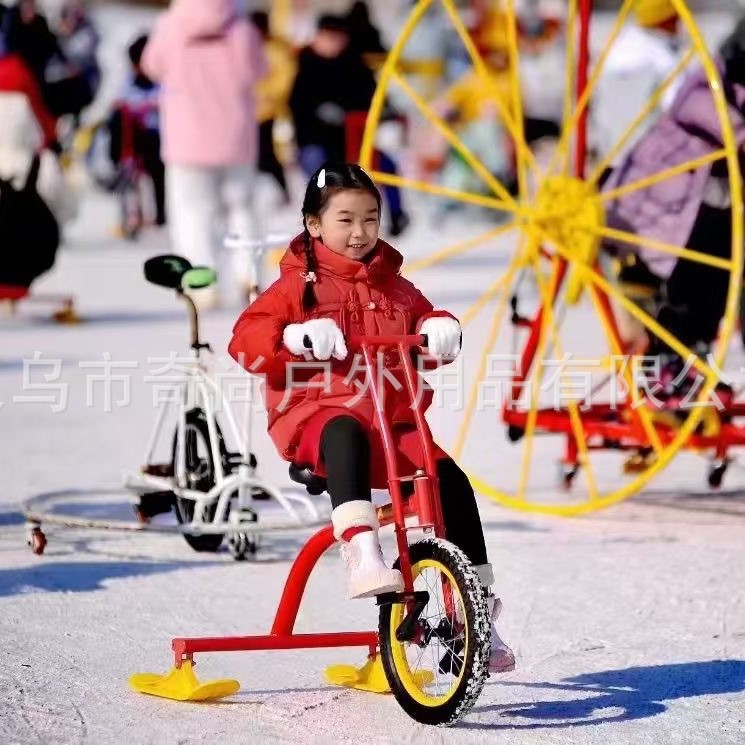 景区无动力冰雪游乐设备雪地卡丁车冰车冰爬犁滑冰助手狗拉雪橇