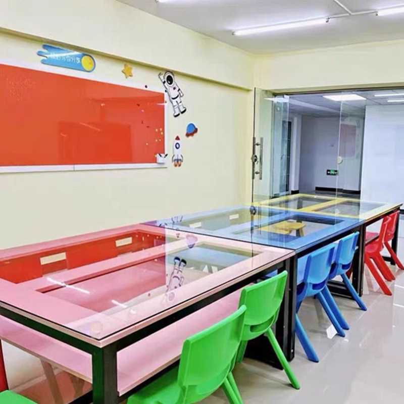 9U幼儿园儿童玻璃美术桌绘画桌小学生画室辅导培训班手工补习课桌