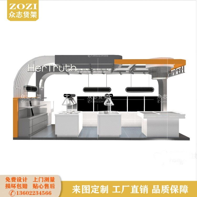 饰品店中岛柜精品首饰双面展示架商场多经珠宝展示台异形框架设计
