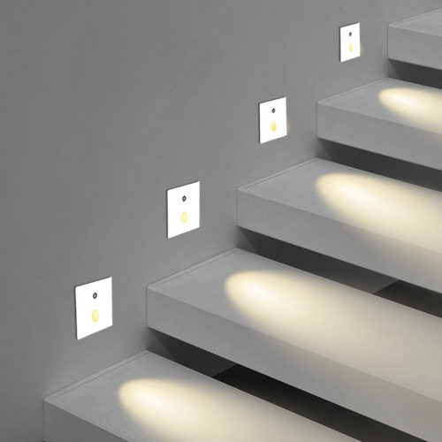 86型嵌入式人体感应地脚灯高端全金属铝材楼梯踏步过道走廊小夜灯