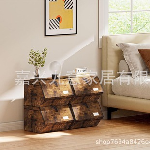 美式复古印花布艺储物收纳磁铁盒鞋盒翻盖衣柜箱可折叠儿童玩具箱