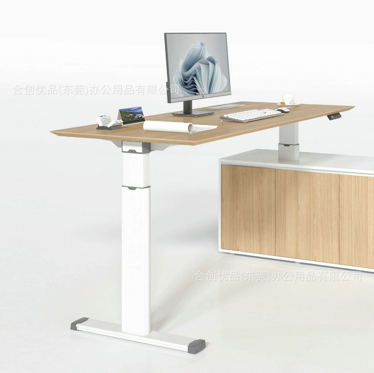 圣世源林升降经理桌办公桌电脑桌可移动电动升降写字桌书房学习桌